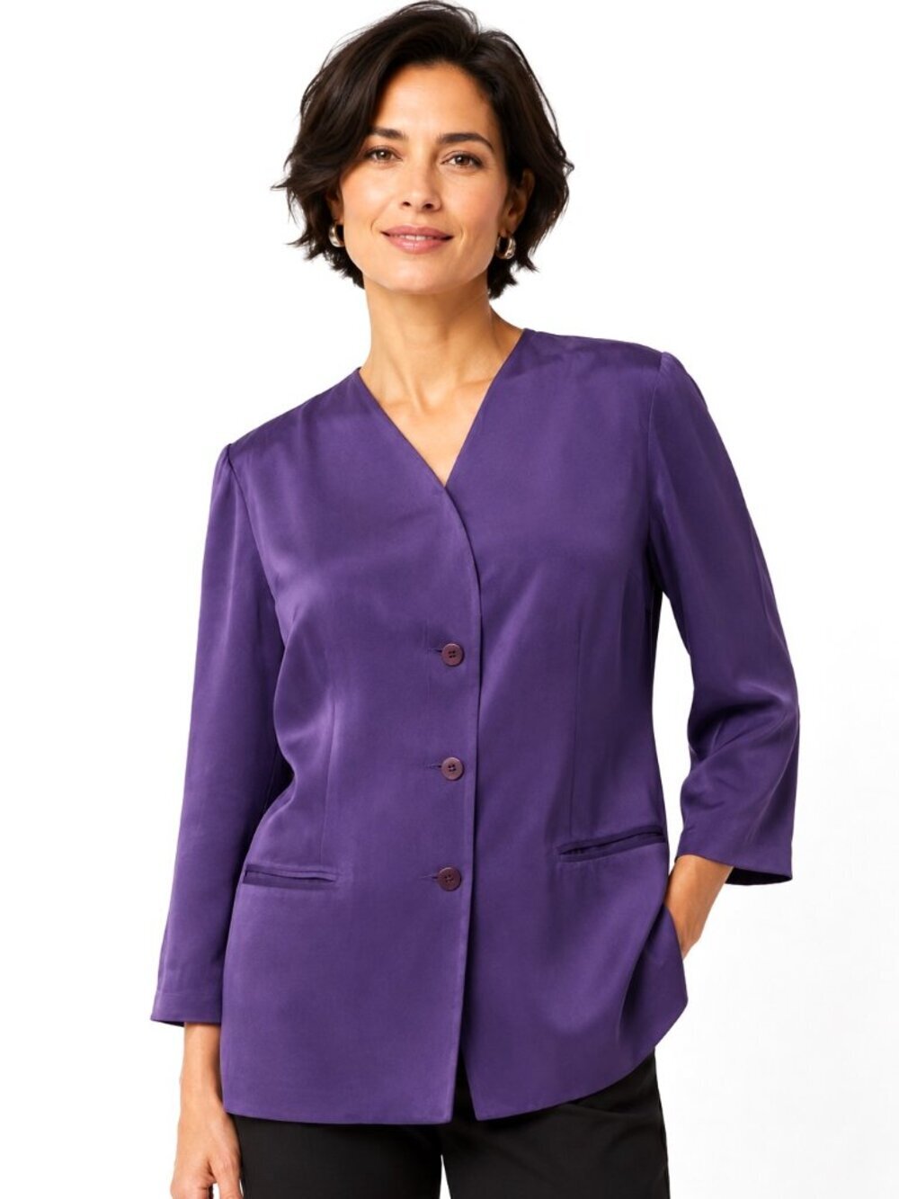 Vintage Due Per Due Purple Silk Jacket